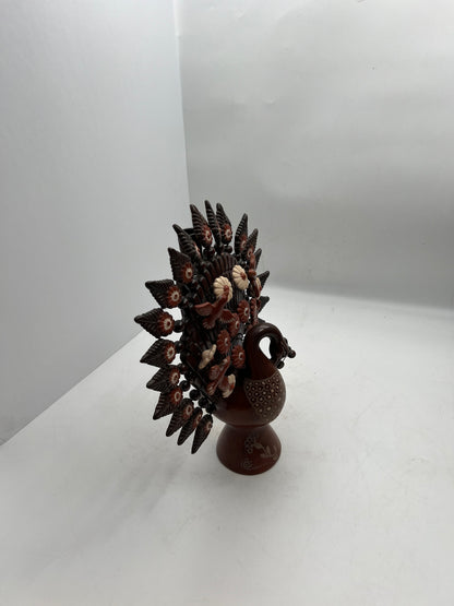 Wood Peacock Candelabro Decorative Figurine