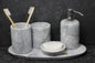 Grey Marble Bathroom Accessory Set – 5 Piece Handcrafted Set