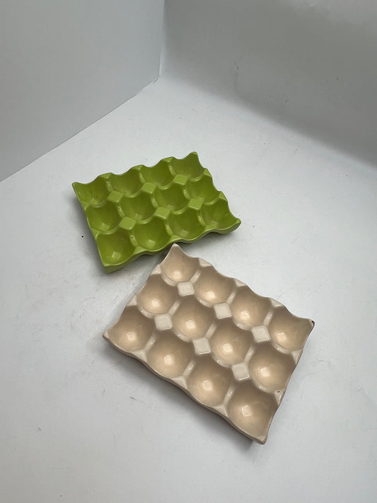 White Ceramic Egg Tray