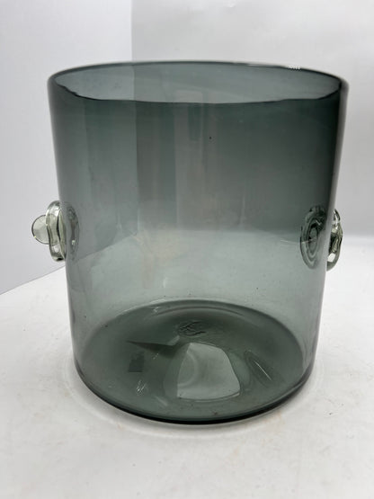 Clear Blue Blown Ice & Champagne Bottle Holder
