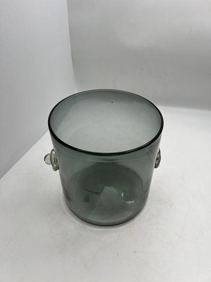 Clear Blue Blown Ice & Champagne Bottle Holder