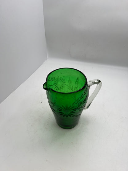 Blown Glass Green Pitcher