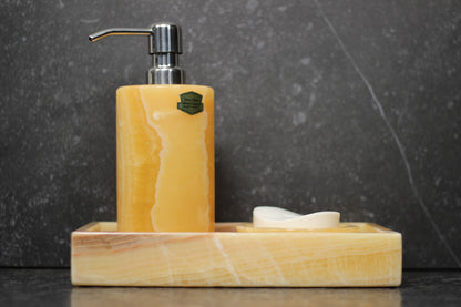Honey Onyx Bathroom Accessory Set – 3 Piece Handcrafted Set