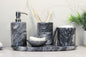 Black & White Marble Bathroom Accessory Set – 5 Piece Handcrafted Set