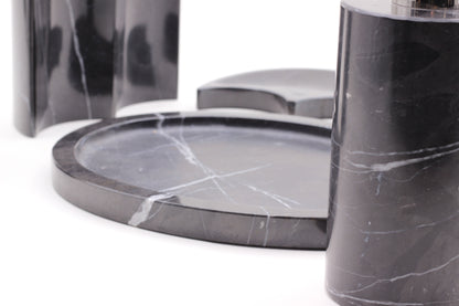 Black Marble Bathroom Accessory Set – 5 Piece Handcrafted Set