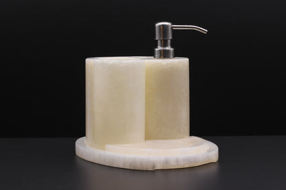 Cream Onyx Bathroom Accessory Set – 5 Piece Handcrafted Set