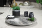 Black & White Marble Lazy Susan Serving Tray – 16" Handcrafted Rotating Tray