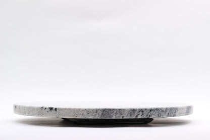 Black & White Marble Lazy Susan Serving Tray – 16" Handcrafted Rotating Tray