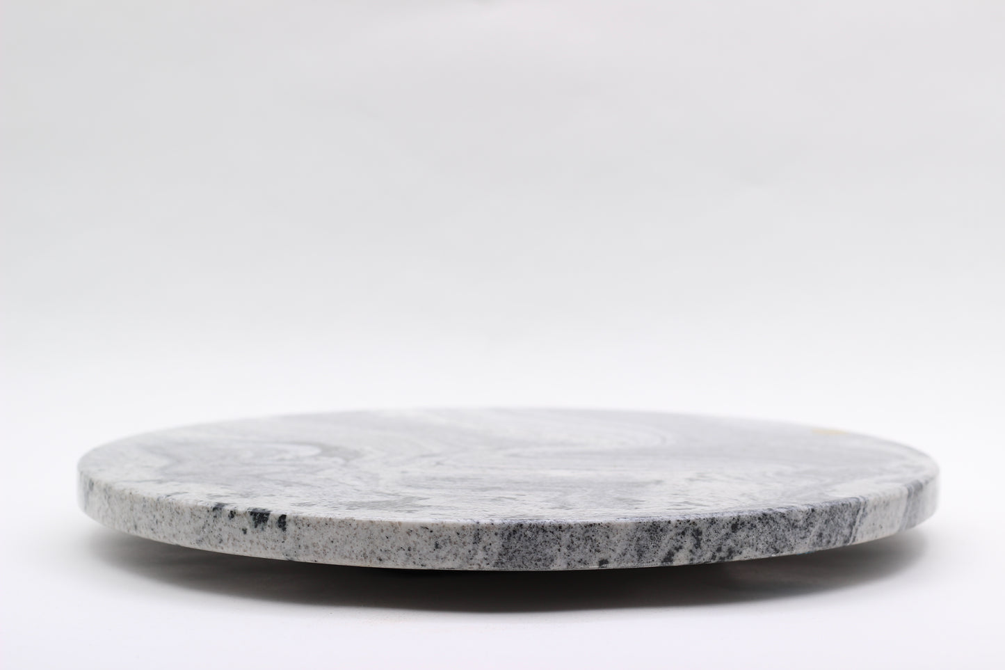 Black & White Marble Lazy Susan Serving Tray – 16" Handcrafted Rotating Tray