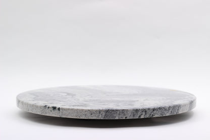 Black & White Marble Lazy Susan Serving Tray – 16" Handcrafted Rotating Tray