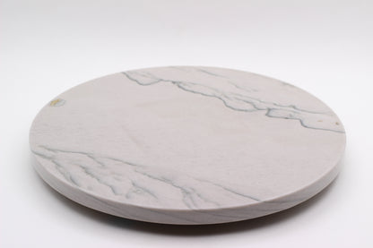 Grey Marble Lazy Susan Serving Tray – 16" Handcrafted Rotating Tray