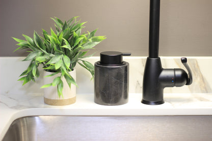 Black Marble Foaming Soap Dispenser – 10oz Pump Bottle