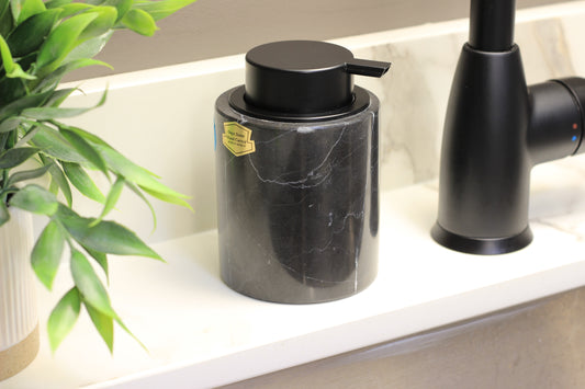 Black Marble Foaming Soap Dispenser – 10oz Pump Bottle