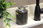 Black Marble & Silver Foaming Soap Dispenser – 10oz Pump Bottle