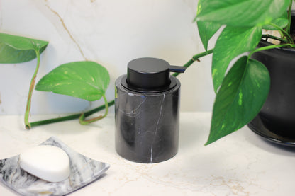 Black Marble Foaming Soap Dispenser – 10oz Pump Bottle