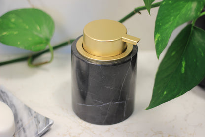 Black Marble & Gold Foaming Soap Dispenser – 10oz Pump Bottle
