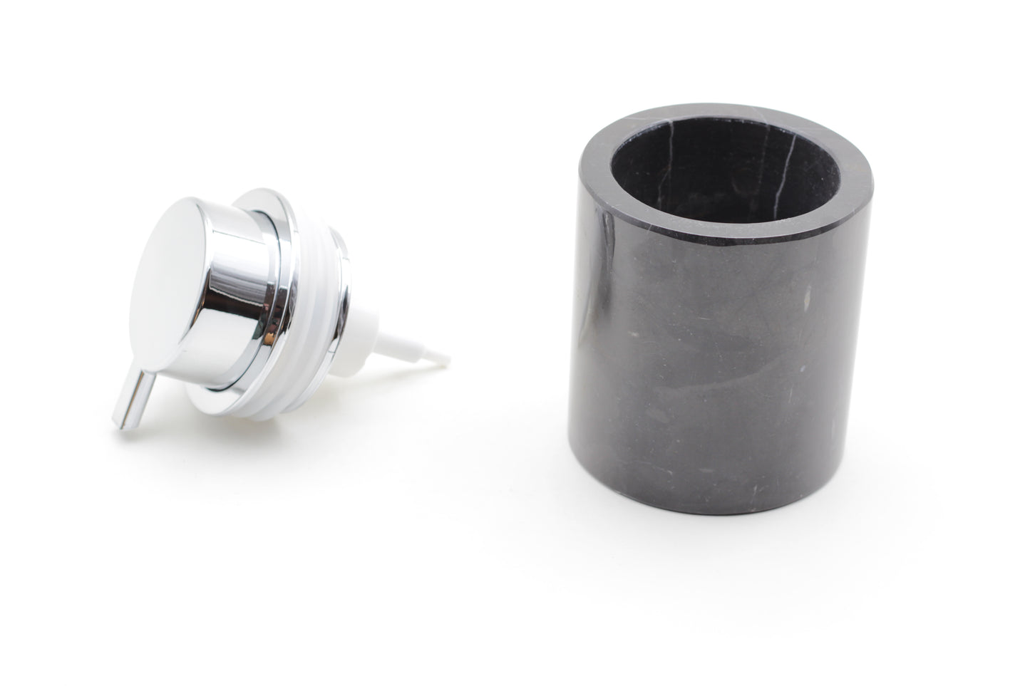 Black Marble & Silver Foaming Soap Dispenser – 10oz Pump Bottle