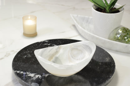 White Onyx Rice Bowl – Handcrafted 8" Serving & Decorative Bowl