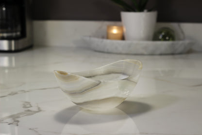 White Onyx Rice Bowl – Handcrafted 8" Serving & Decorative Bowl