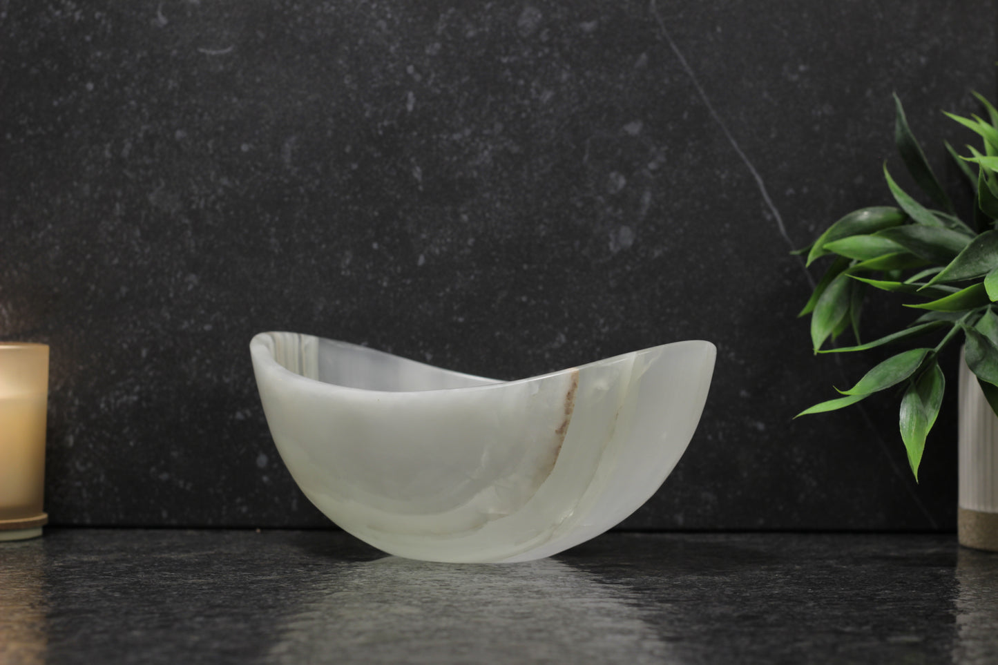 White Onyx Rice Bowl – Handcrafted 8" Serving & Decorative Bowl