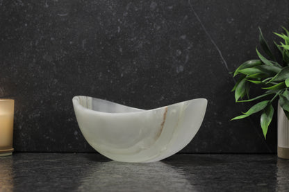 White Onyx Rice Bowl – Handcrafted 8" Serving & Decorative Bowl