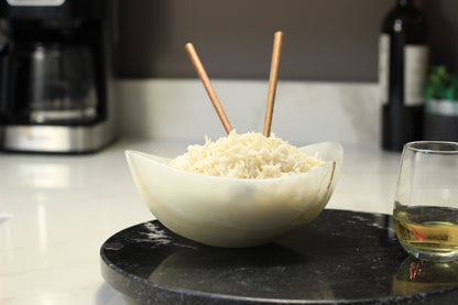 White Onyx Rice Bowl – Handcrafted 8" Serving & Decorative Bowl