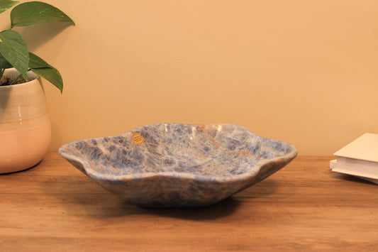 Blue Onyx Centerpiece Bowl – 12" x 10" Handcrafted Decorative Accent