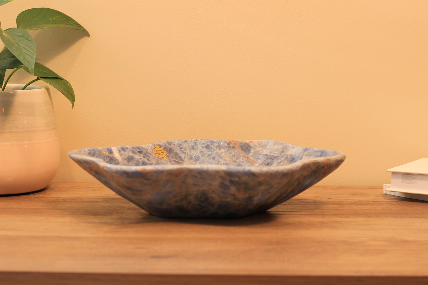Blue Onyx Centerpiece Bowl – 12" x 10" Handcrafted Decorative Accent