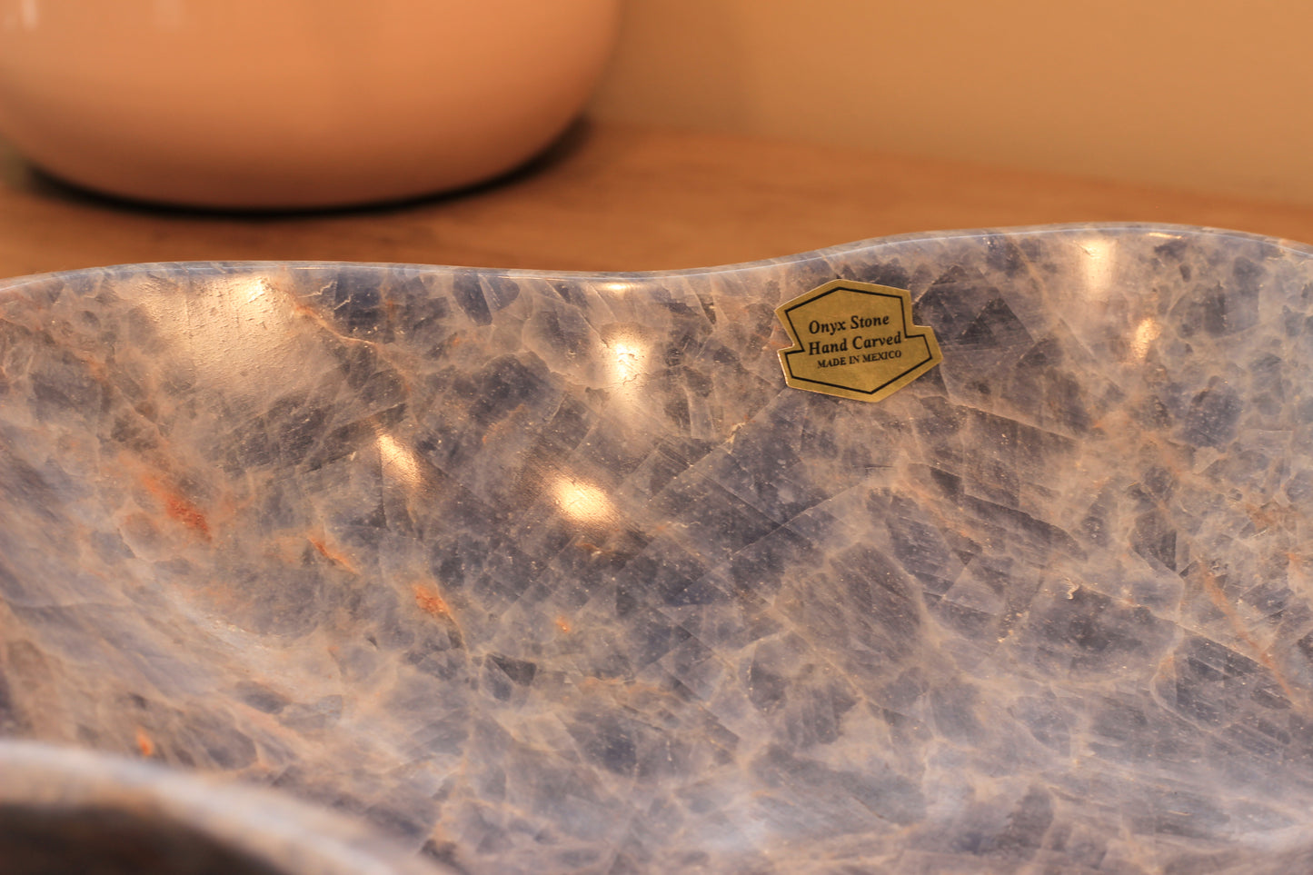 Blue Onyx Centerpiece Bowl – 12" x 10" Handcrafted Decorative Accent