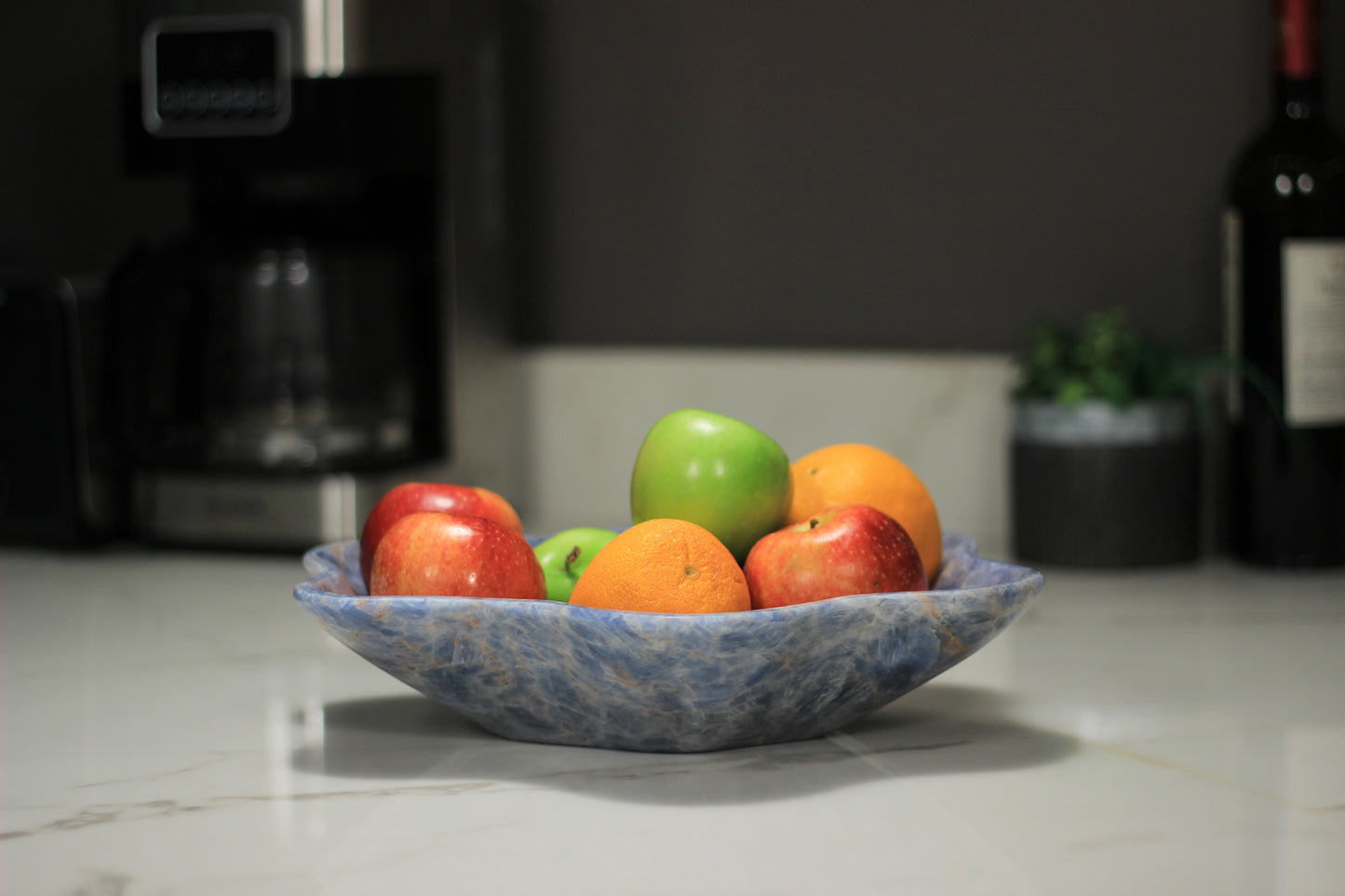 Blue Onyx Centerpiece Bowl – 12" x 10" Handcrafted Decorative Accent