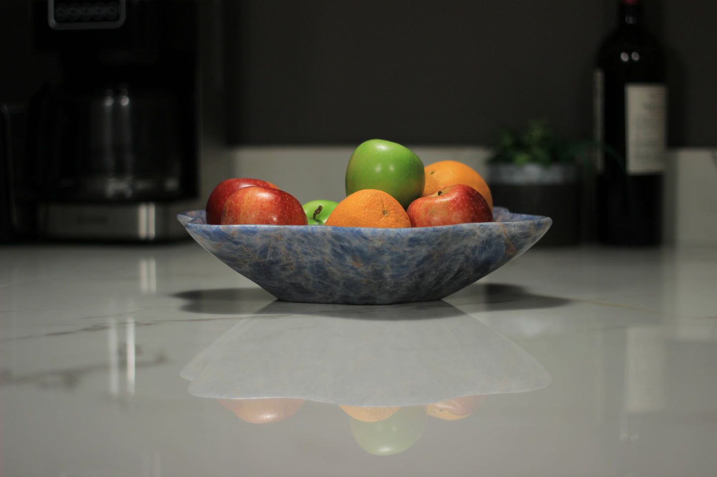 Blue Onyx Centerpiece Bowl – 12" x 10" Handcrafted Decorative Accent