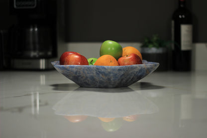Blue Onyx Centerpiece Bowl – 12" x 10" Handcrafted Decorative Accent