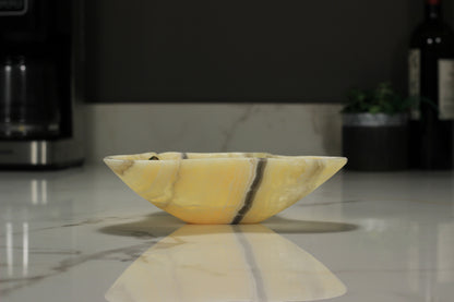 Honey Onyx Accent Centerpiece– 9" x 8" Handcrafted Decorative Piece