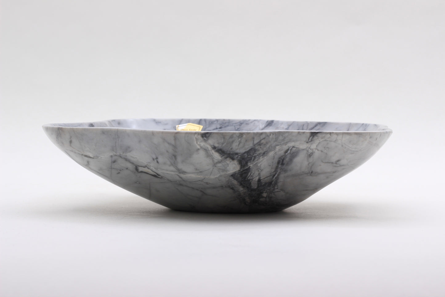 Grey Marble Centerpiece Bowl – 10" x 8" Handcrafted Decorative Accent