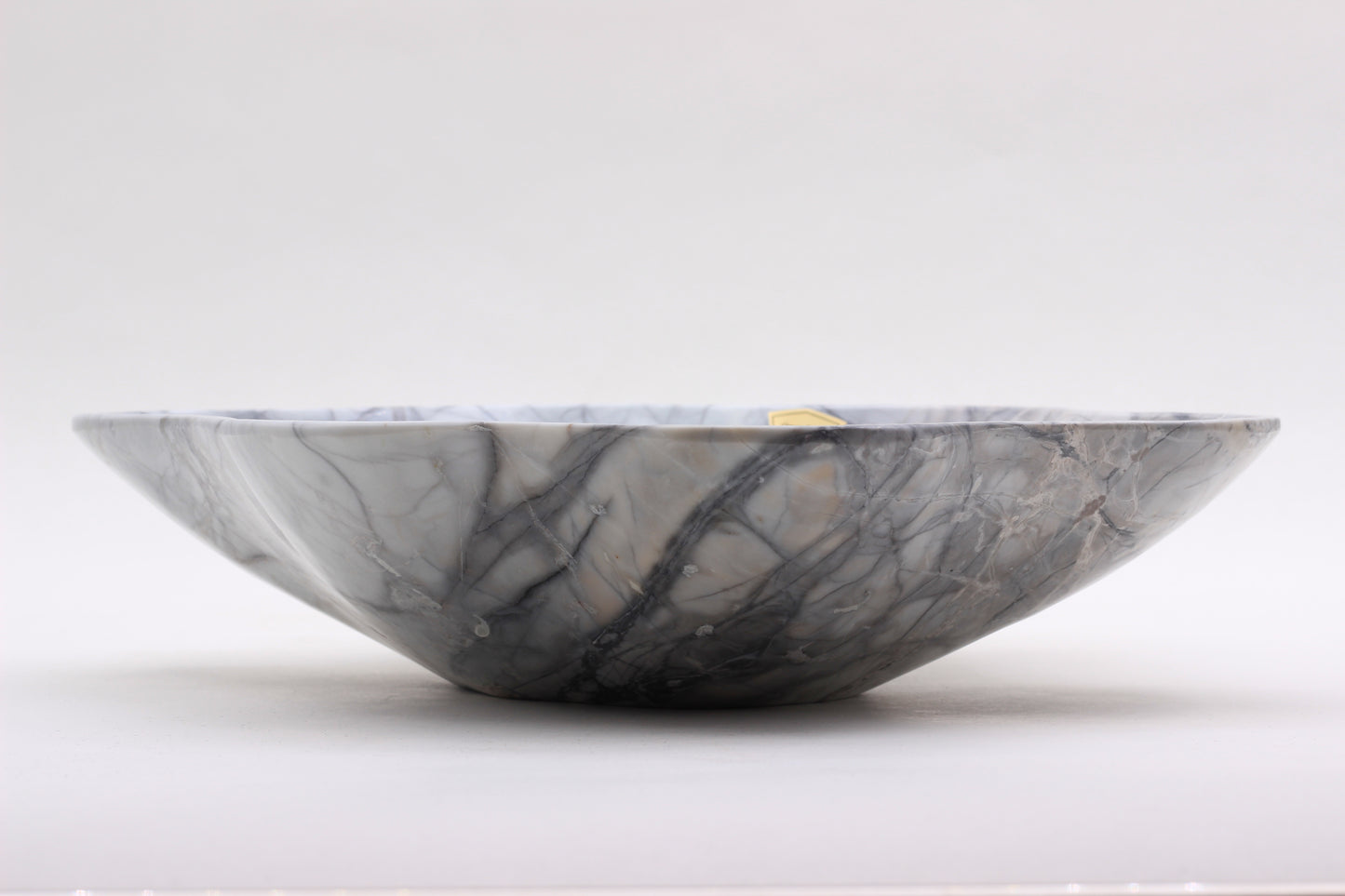 Grey Marble Centerpiece Bowl – 12" x 10" Handcrafted Decorative Accent