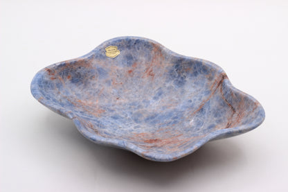 Blue & Red Onyx Centerpiece Bowl – 13" x 10" Handcrafted Decorative Accent