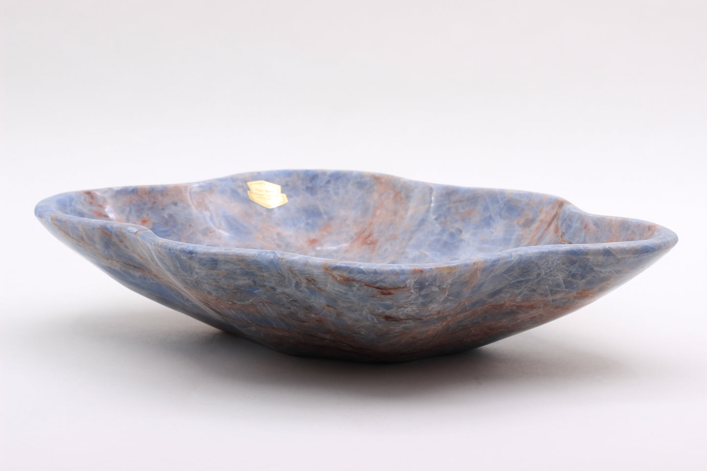 Blue & Red Onyx Centerpiece Bowl – 13" x 10" Handcrafted Decorative Accent