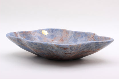 Blue & Red Onyx Centerpiece Bowl – 13" x 10" Handcrafted Decorative Accent