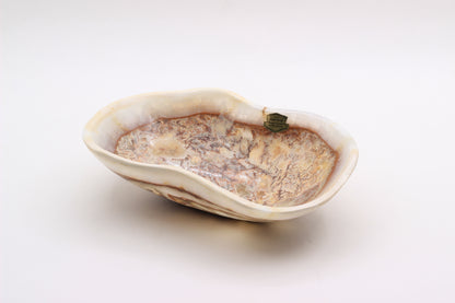 Beige Onyx Accent Centerpiece Bowl – 10" x 7" Handcrafted Decorative Piece