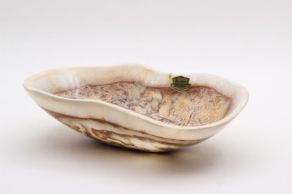 Beige Onyx Accent Centerpiece Bowl – 10" x 7" Handcrafted Decorative Piece