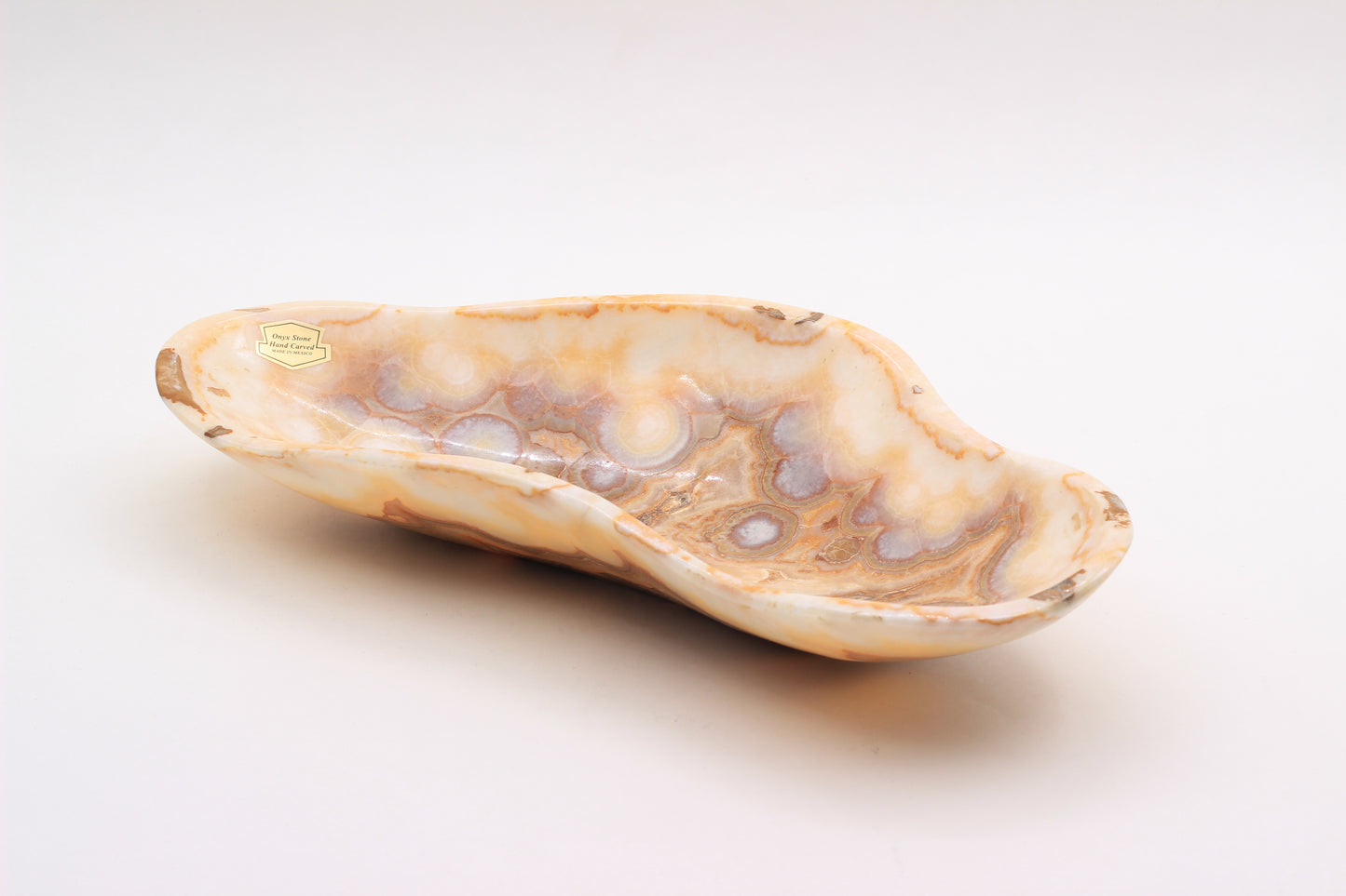 Honey Onyx Accent Centerpiece Tray – 13" x 7" Handcrafted Decorative Piece