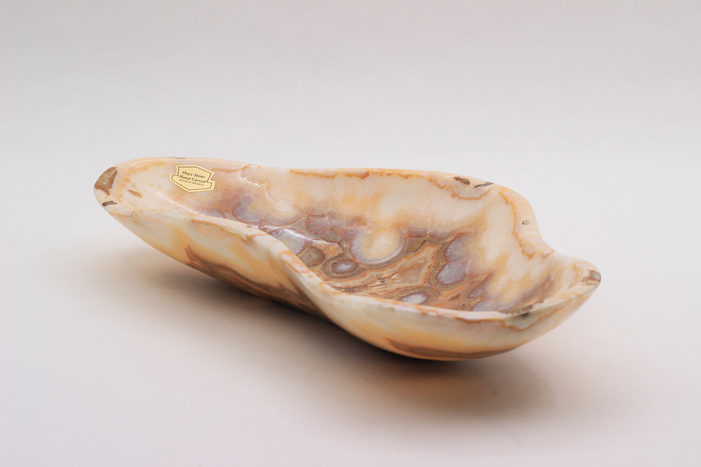 Honey Onyx Accent Centerpiece Tray – 13" x 7" Handcrafted Decorative Piece