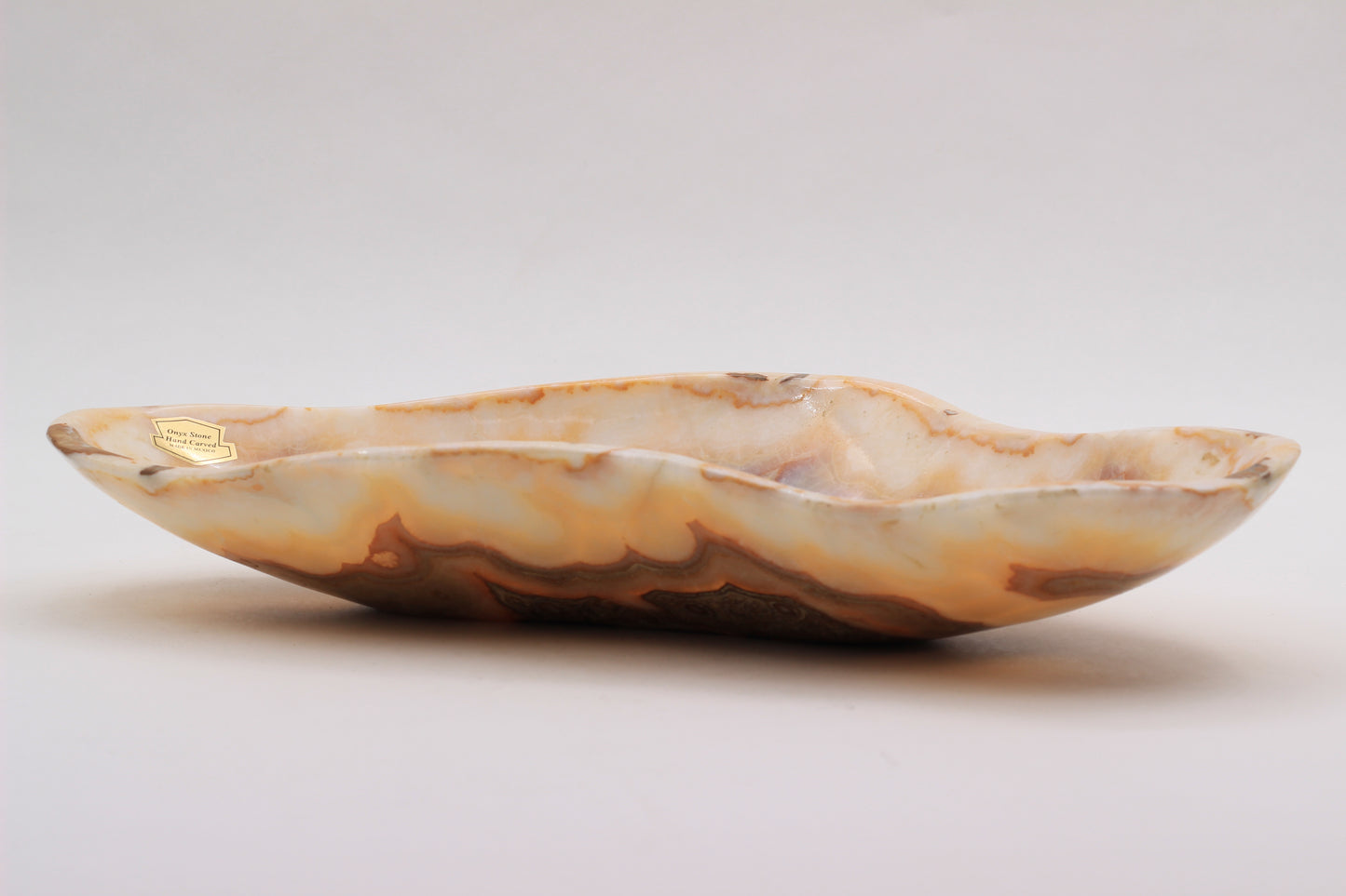 Honey Onyx Accent Centerpiece Tray – 13" x 7" Handcrafted Decorative Piece