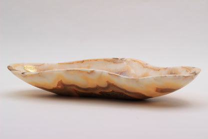 Honey Onyx Accent Centerpiece Tray – 13" x 7" Handcrafted Decorative Piece