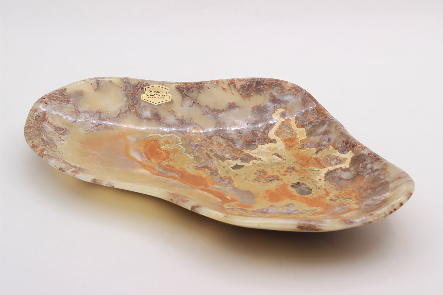 Green Onyx Accent Centerpiece – 13" x 8" Handcrafted Decorative Piece