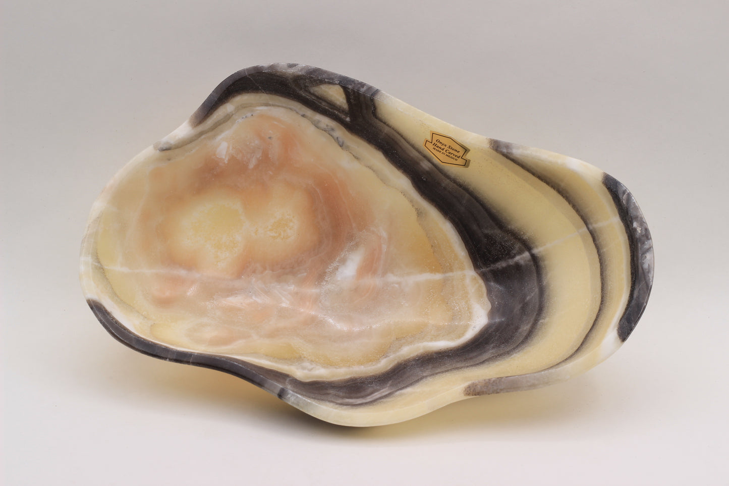 Yellow Onyx Accent Centerpiece Bowl – 11" x 8" Handcrafted Decorative Piece