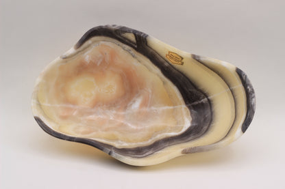 Yellow Onyx Accent Centerpiece Bowl – 11" x 8" Handcrafted Decorative Piece