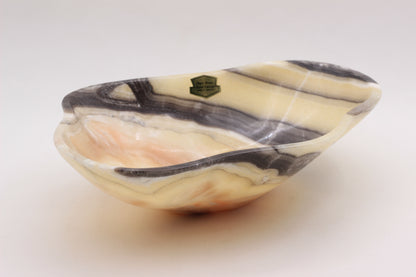 Yellow Onyx Accent Centerpiece Bowl – 11" x 8" Handcrafted Decorative Piece