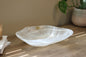 White Translucent Onyx Centerpiece – 13" x 9" Handcrafted Accent Piece