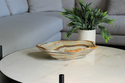 Green Onyx Accent Centerpiece Bowl – 10" x 8" Handcrafted Decorative Piece